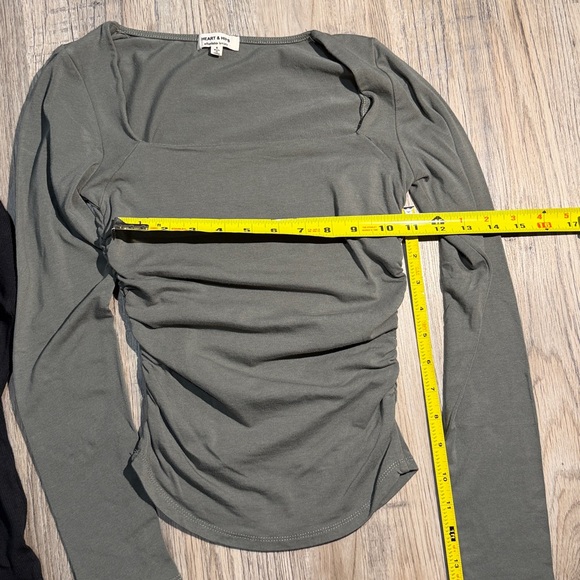 Black Ribbed Top & Olive Green Square Neck Top - Two-Pack - Picture 12 of 12